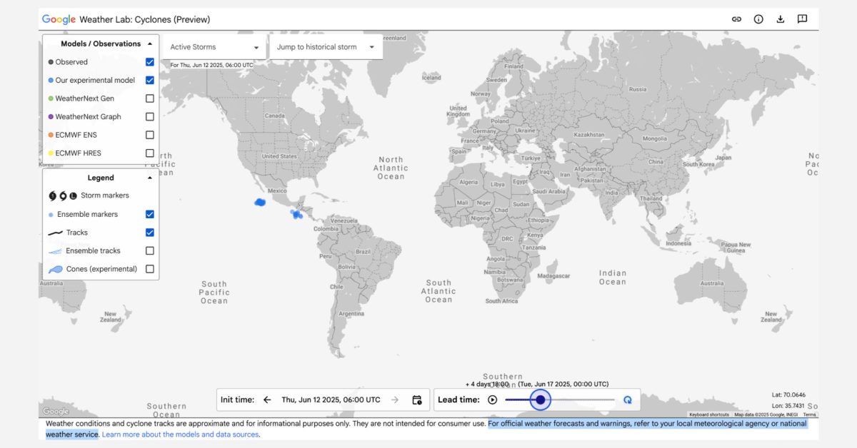 Découvrez le nouveau Weather Lab de Google : Prédictions cycloniques révolutionnaires grâce à l&rsquo;IA !