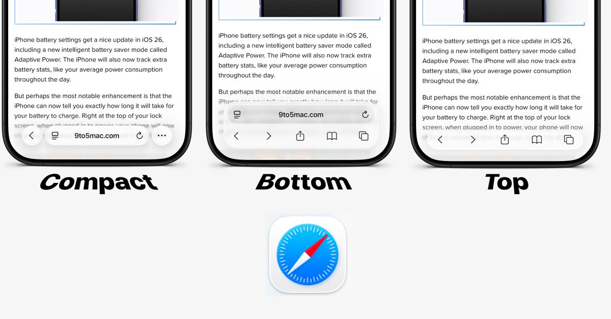 Découvrez les 3 Nouvelles Dispositions de la Barre d&rsquo;Outils de Safari sur iPhone dans iOS 26 !